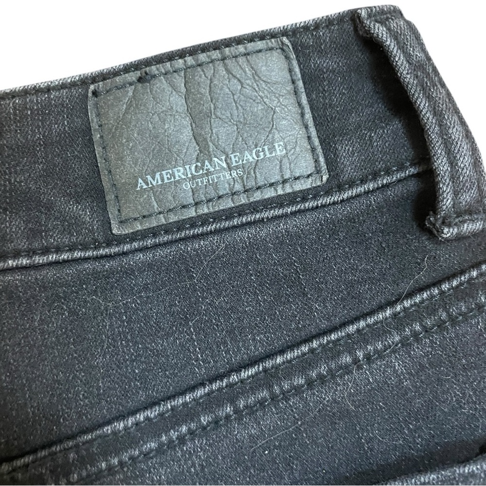 American Eagle Black Denim Floral Lace Shorts - Picture 5 of 7